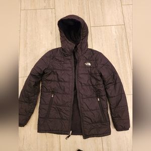Black Northface Boys Reversible Coat with hood XL (18/20)